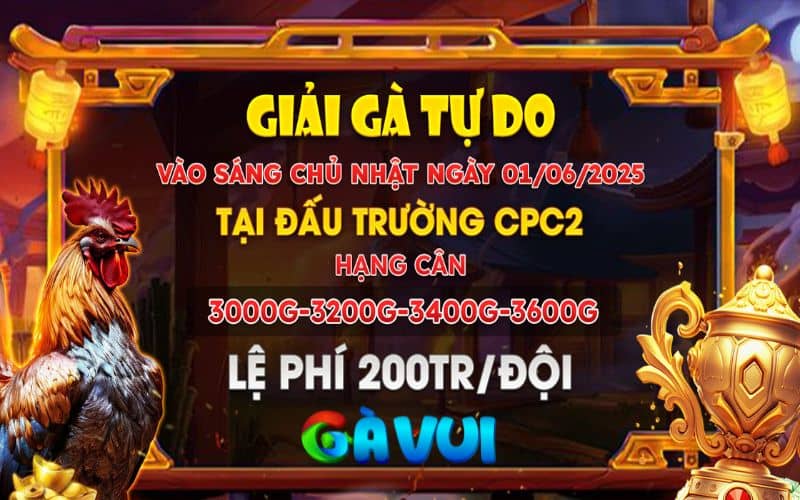 Thông Báo Giải Gà Tự Do Ngày 01/06/2025 Tại Bồ CPC2 Thông Báo Giải Gà Tự Do Ngày 01/06/2025 Tại Bồ CPC2